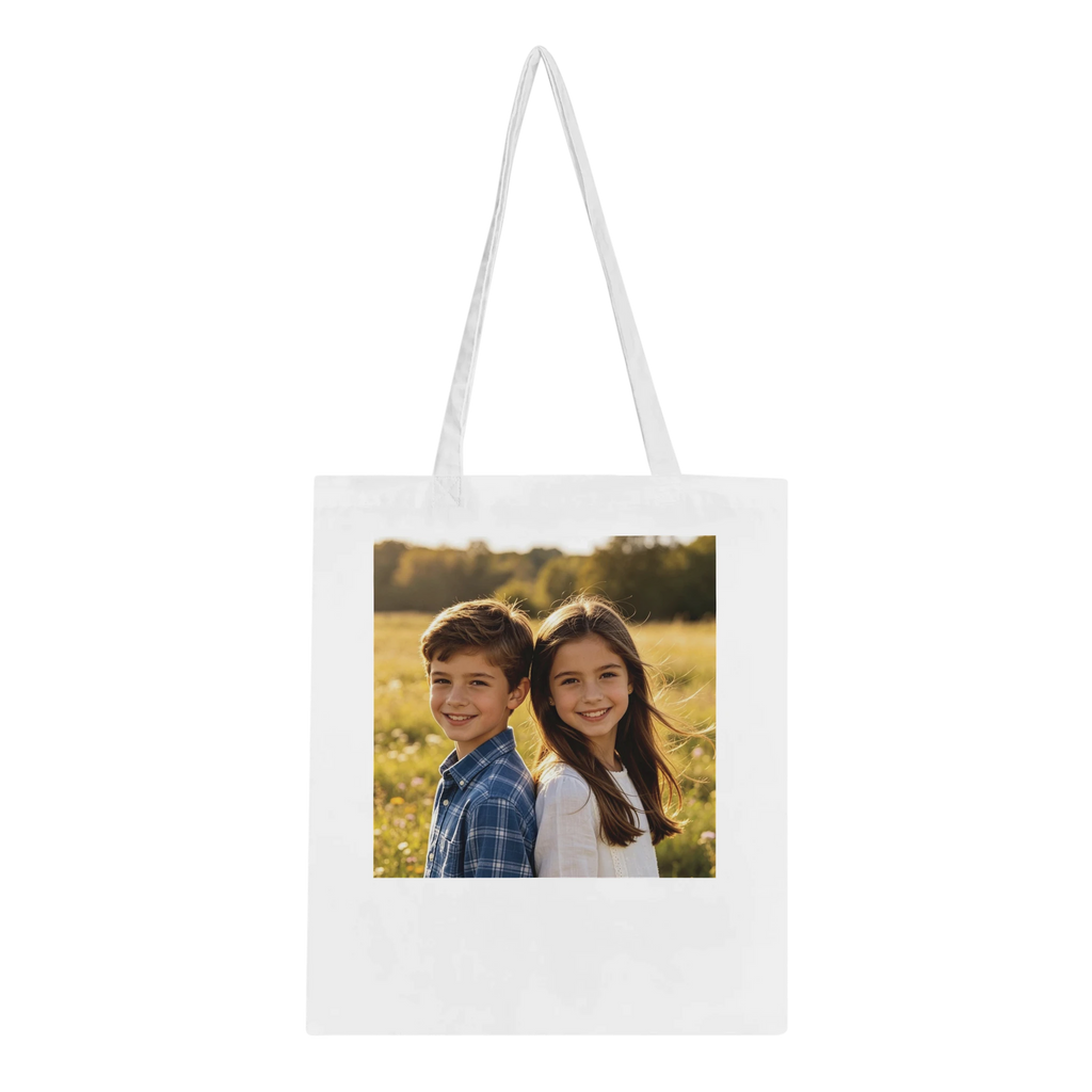 Personalised tote bag with custom family photo
