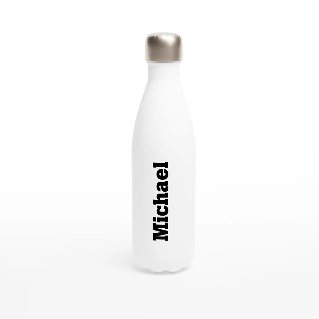 Personalised water bottle with custom name design